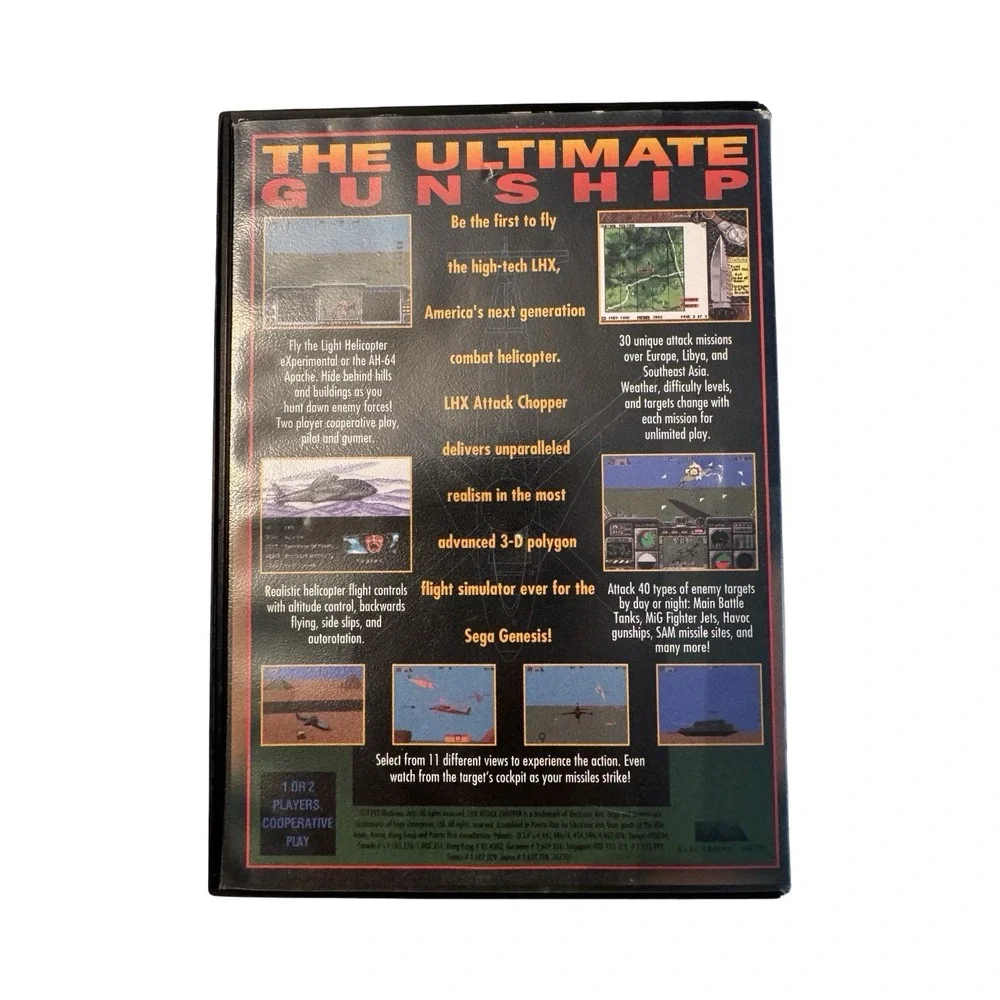 LHX Attack Chopper Sega Genesis 1992 Electronic Arts CIB‎ With Manual